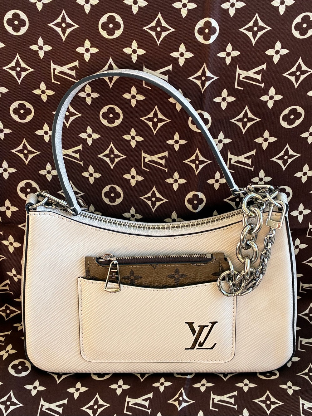 🎁Louis Vuitton Marelle Epi Leather (Quartz White) w Microchip Full Inclusion EUC